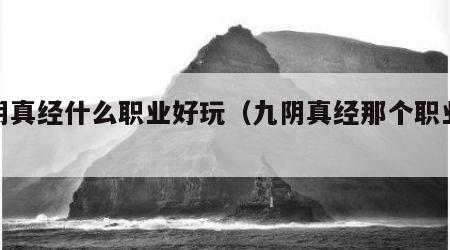 九阴真经什么职业好玩（九阴真经那个职业好玩）