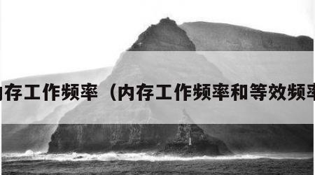 内存工作频率（内存工作频率和等效频率）