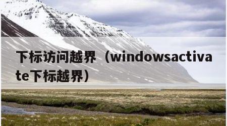 下标访问越界（windowsactivate下标越界）