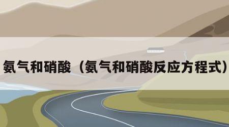 氨气和硝酸（氨气和硝酸反应方程式）