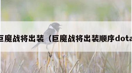 巨魔战将出装（巨魔战将出装顺序dota）