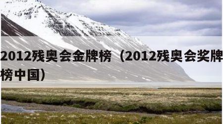 2012残奥会金牌榜（2012残奥会奖牌榜中国）