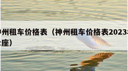 神州租车价格表（神州租车价格表2023年七座）