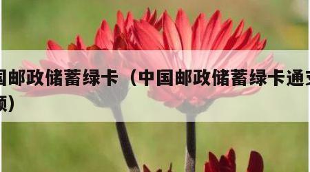 中国邮政储蓄绿卡（中国邮政储蓄绿卡通支付限额）