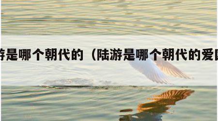 陆游是哪个朝代的（陆游是哪个朝代的爱国诗人）