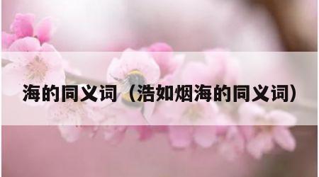 海的同义词（浩如烟海的同义词）