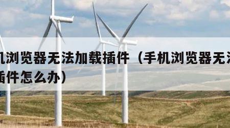 手机浏览器无法加载插件（手机浏览器无法加载插件怎么办）