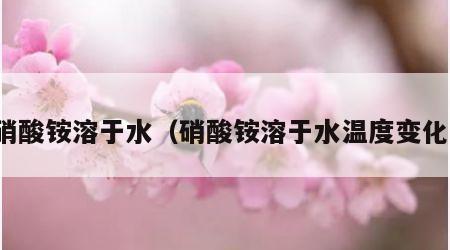 硝酸铵溶于水（硝酸铵溶于水温度变化）