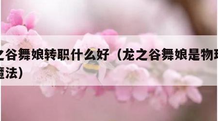 龙之谷舞娘转职什么好（龙之谷舞娘是物理还是魔法）