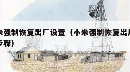 小米强制恢复出厂设置（小米强制恢复出厂设置步骤）