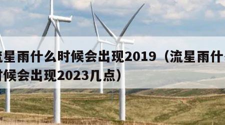 流星雨什么时候会出现2019（流星雨什么时候会出现2023几点）