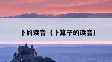 卜的读音（卜算子的读音）