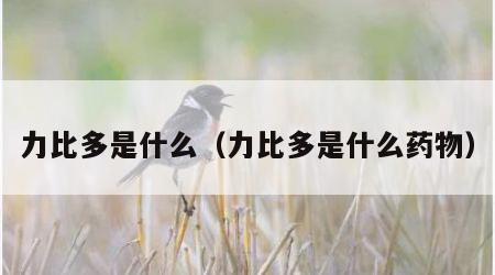 力比多是什么（力比多是什么药物）