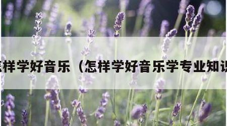 怎样学好音乐（怎样学好音乐学专业知识）