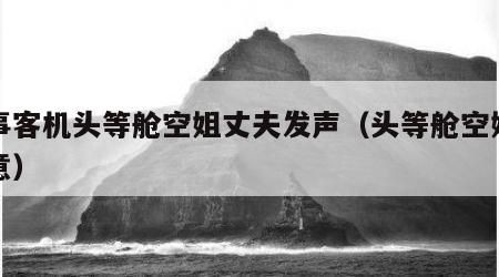失事客机头等舱空姐丈夫发声（头等舱空姐的歉意）
