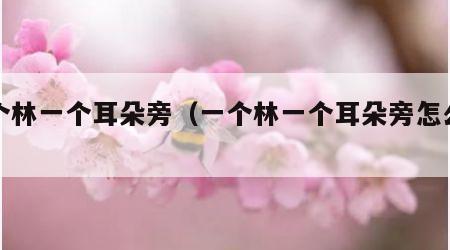 一个林一个耳朵旁（一个林一个耳朵旁怎么读）
