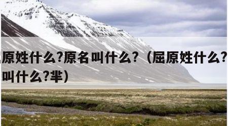 屈原姓什么?原名叫什么?（屈原姓什么?原名叫什么?芈）