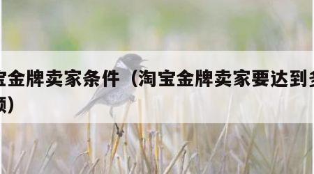 淘宝金牌卖家条件（淘宝金牌卖家要达到多少金额）