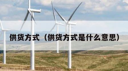 供货方式（供货方式是什么意思）