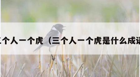 三个人一个虎（三个人一个虎是什么成语）