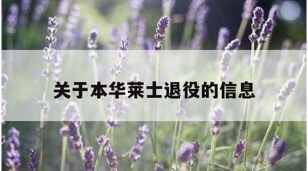 关于本华莱士退役的信息