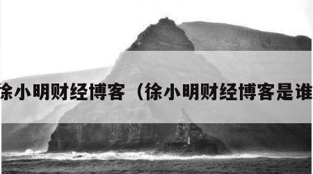 徐小明财经博客（徐小明财经博客是谁）