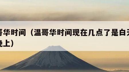 温哥华时间（温哥华时间现在几点了是白天还是晚上）