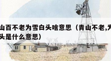 青山百不老为雪白头啥意思（青山不老,为雪白头是什么意思）