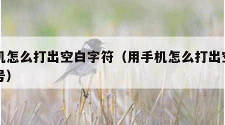 手机怎么打出空白字符（用手机怎么打出空白符号）