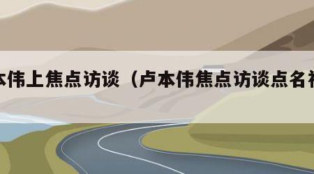 卢本伟上焦点访谈（卢本伟焦点访谈点名视频）