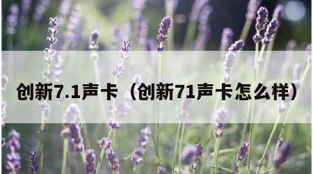 创新7.1声卡（创新71声卡怎么样）