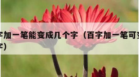 百字加一笔能变成几个字（百字加一笔可变什么字）