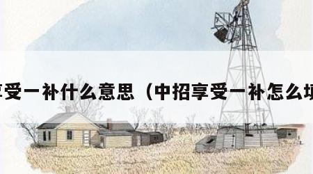 享受一补什么意思（中招享受一补怎么填）