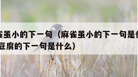 麻雀虽小的下一句（麻雀虽小的下一句是什么,拌豆腐的下一句是什么）