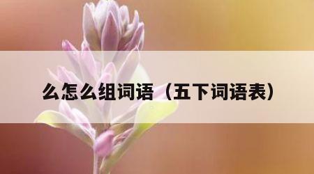 么怎么组词语（五下词语表）