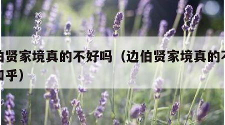 边伯贤家境真的不好吗（边伯贤家境真的不好吗知乎）