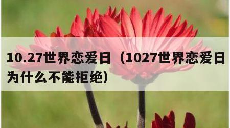 10.27世界恋爱日（1027世界恋爱日为什么不能拒绝）