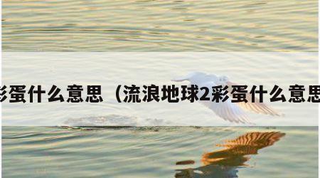 彩蛋什么意思（流浪地球2彩蛋什么意思）