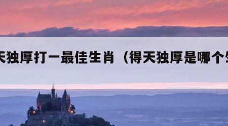 得天独厚打一最佳生肖（得天独厚是哪个生肖）