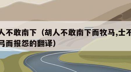 胡人不敢南下（胡人不敢南下而牧马,士不敢弯弓而报怨的翻译）