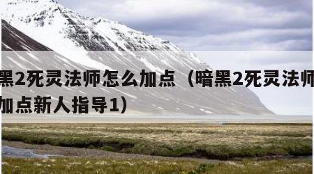 暗黑2死灵法师怎么加点（暗黑2死灵法师纯招加点新人指导1）