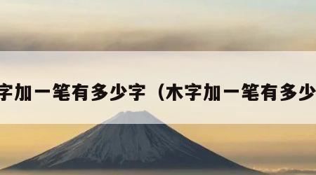 日字加一笔有多少字（木字加一笔有多少字）