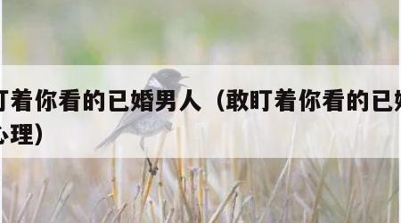 敢盯着你看的已婚男人（敢盯着你看的已婚男人心理）