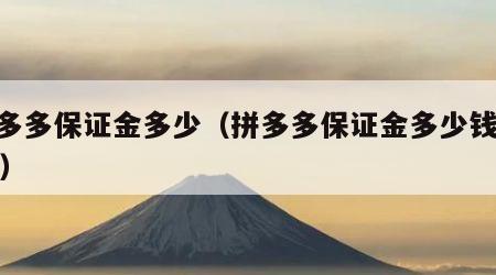 拼多多保证金多少（拼多多保证金多少钱2023）