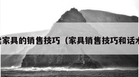 卖家具的销售技巧（家具销售技巧和话术）