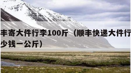 顺丰寄大件行李100斤（顺丰快递大件行李多少钱一公斤）