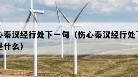 伤心秦汉经行处下一句（伤心秦汉经行处下一句是什么）