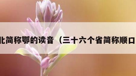 湖北简称鄂的读音（三十六个省简称顺口溜）