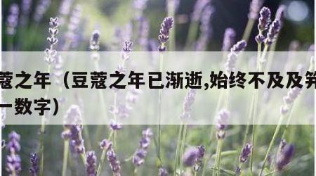 豆蔻之年（豆蔻之年已渐逝,始终不及及笄年打一数字）