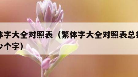 繁体字大全对照表（繁体字大全对照表总共有多少个字）